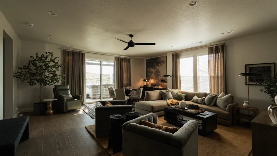 Finished living room at the Martinique vacation rental